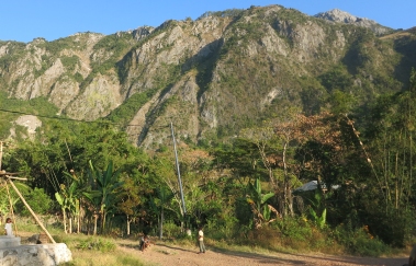 The village of Afaloeki lies nestled below Mount Matebian.