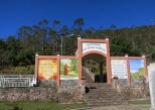 The colourful gateway to the mountain features prayers and a picture of St. Francis of Assisi.